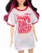Кукла Barbie Fashionistas 214 - С бяло-червена тениска - 3t